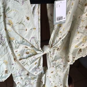H&M pale green dress Wildflower Collection